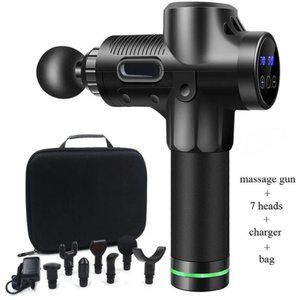Percussion Massage Gun | 30 Speed Massage Gun with 7 Interchangeable Heads & LCD